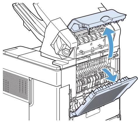 HP M601 - Suppression des bourages papier du bac d'emplacement ou du module bac d'emplacement et agrafeuse optionnels - 1