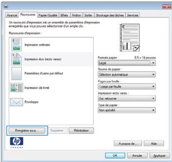 HP M601 - Création des raccourcis d'impression - 6