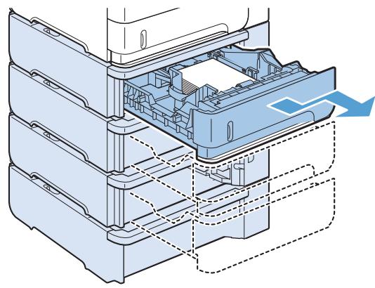 HP M601 - Chargement du bac 2 ou d'un bac de 500 feuilles en option - 1