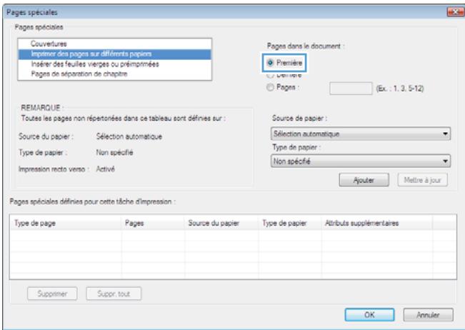 HP M601 - Impression de la première ou de la dernière page sur un papier différent avec windows - 5