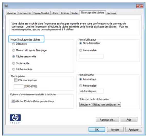 HP M601 - Création d'une tâche en mémoire sous windows - 4
