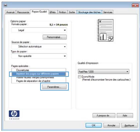 HP M601 - Impression de la première ou de la dernière page sur un papier différent avec windows - 4