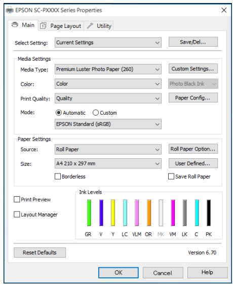 EPSON SC-P5000 - Depuis le Control Panel (Panneau de configuration) - 3