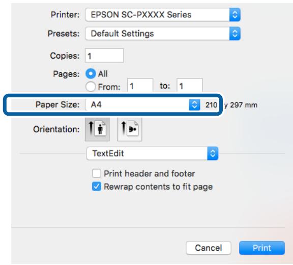EPSON SC-P5000 - Configuration des paramètres sous Mac OS X - 1