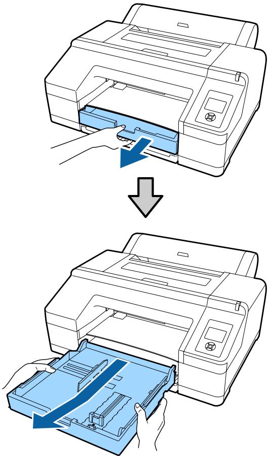 EPSON SC-P5000 - Retirez le bac de sortie. - 2