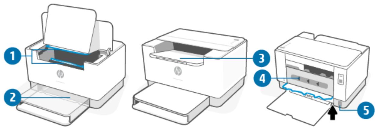 HP M209DW - Emplacements des boulons - 1