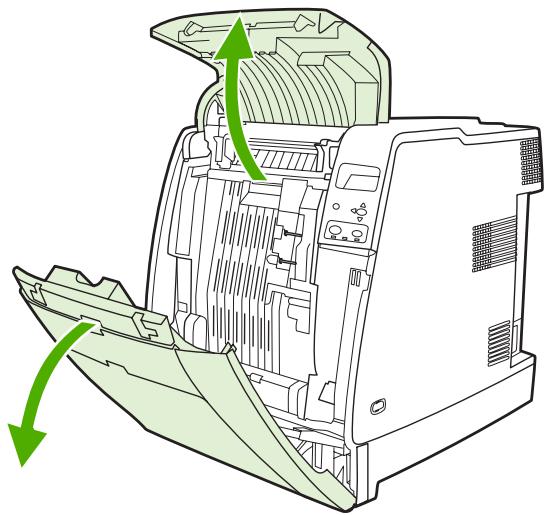 HP LASERJET COLOR 4700N - Elimination d'un bourrage dans la zone du capot supérieur - 2