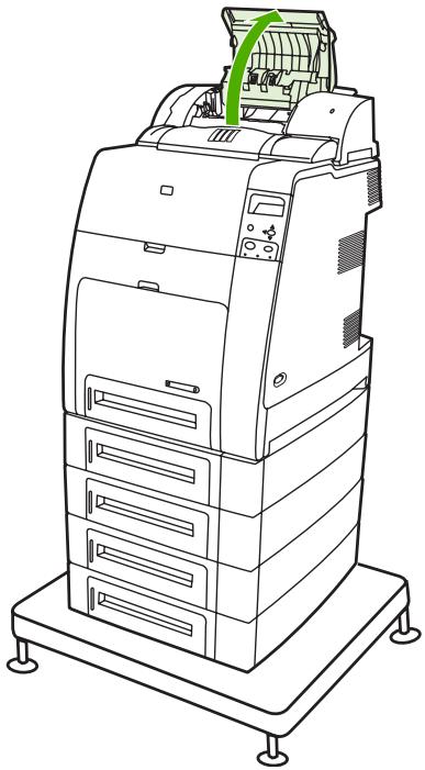 HP LASERJET COLOR 4700N - Elimination des bourrages dans le bac d'empilement/agrafeuse - 1