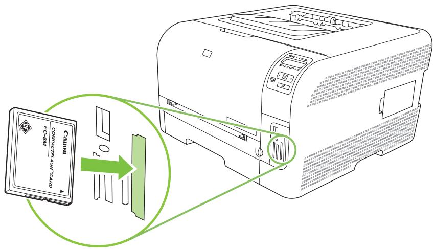 HP LASERJET CP1515N - Insertion d'une carte mémoire - 4