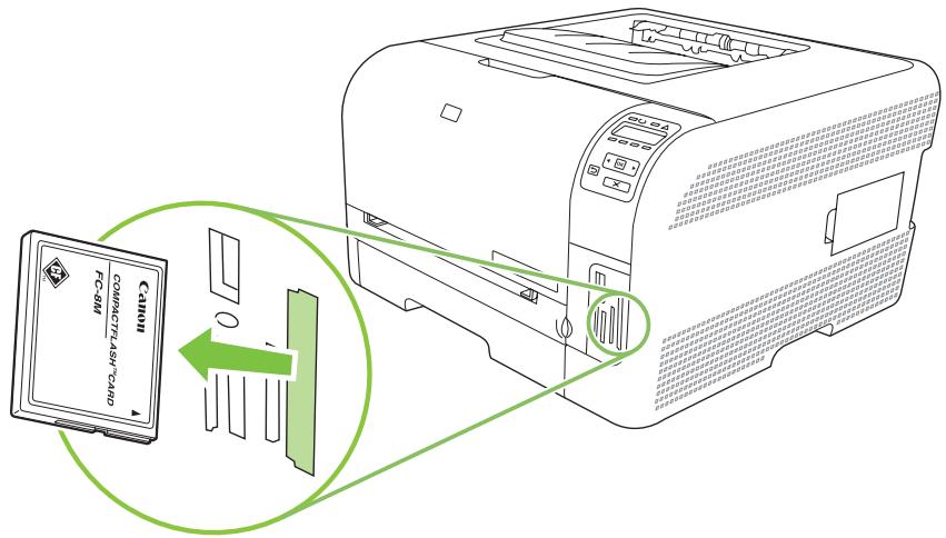 HP LASERJET CP1515N - Insertion d'une carte mémoire - 5