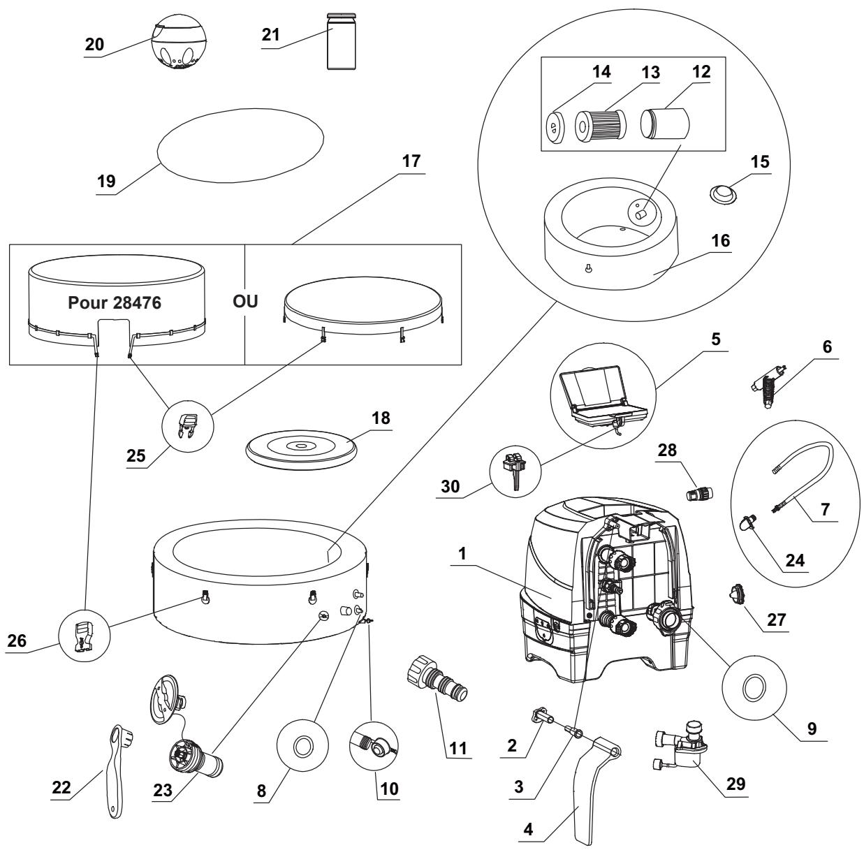 ROSIERES RTS9DCX/H - DETAIL DES PIECES - 1