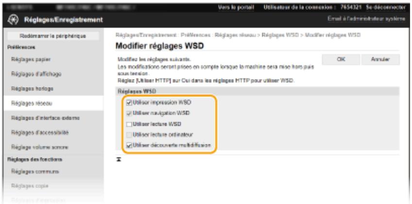 CANON I-SENSYS MF443DW - ■Configuration du protocole WSD - 1