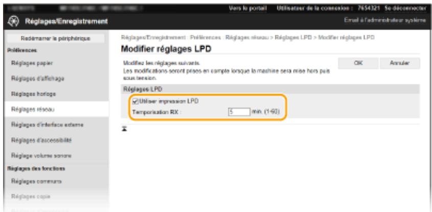 CANON I-SENSYS MF443DW - ■Configuration de LPD ou RAW - 1