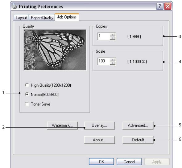 OKI B401D - Onglet Options de travail - 1