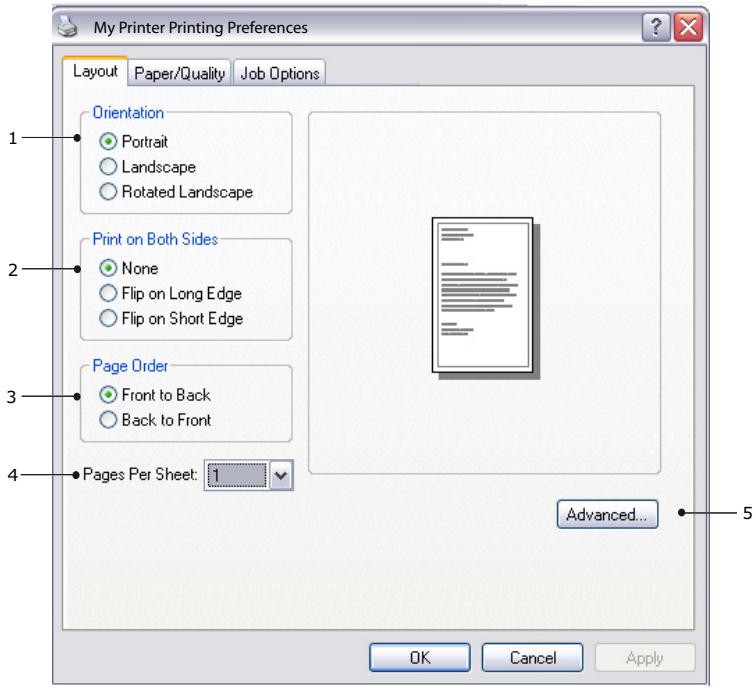 OKI B401D - Onglet Disposition - 1