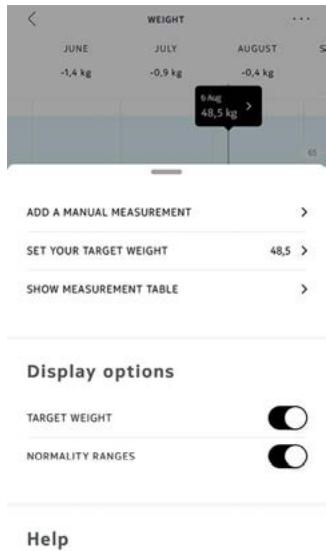 NOKIA BODY CARDIO - Modification de votre objectif de poids - 3