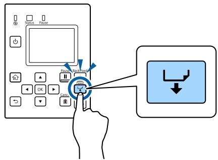 EPSON COLORWORKS CW-C6000PE - Maintenez la touche Feed enfoncée jusqu'à ce que le papier soit complètement ejecté. - 1