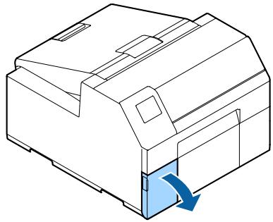 EPSON COLORWORKS CW-C6000PE - Ouvrez le couvercle gauche du logement des cartouches d'encre. - 1