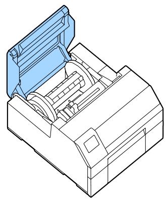 EPSON COLORWORKS CW-C6000PE - Ouverture du couvercle à l'aide du levier avant - 2