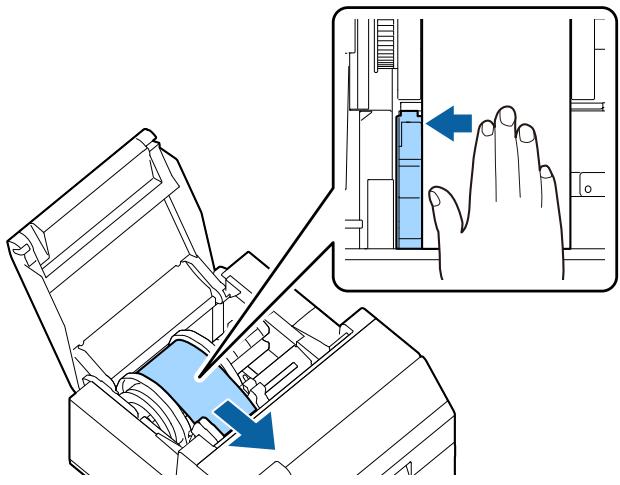 EPSON COLORWORKS CW-C6000PE - Chargement du papier (modèle coupe-papier automatique - approvisionnement de l'intérieur) - 7