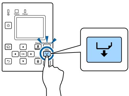 EPSON COLORWORKS CW-C6000PE - Maintenez la touche Feed enfoncée jusqu'à ce que le papier soit complètement ejecté. - 1