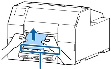 EPSON COLORWORKS CW-C6000PE - Enlevez le papier de la fente du dérouleur. - 1
