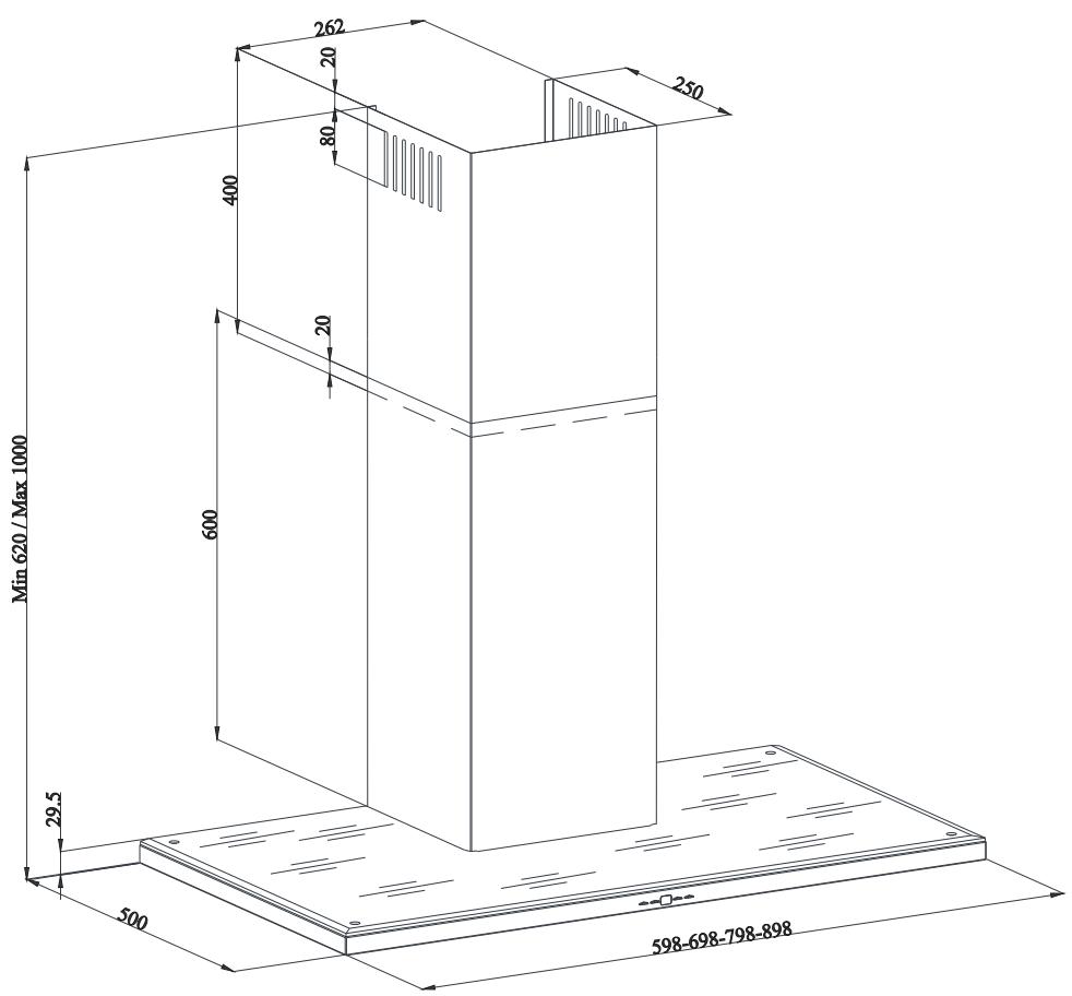 SCHOLTES SOHD1600B  -  SOHD1600W - Technical drawing - 1