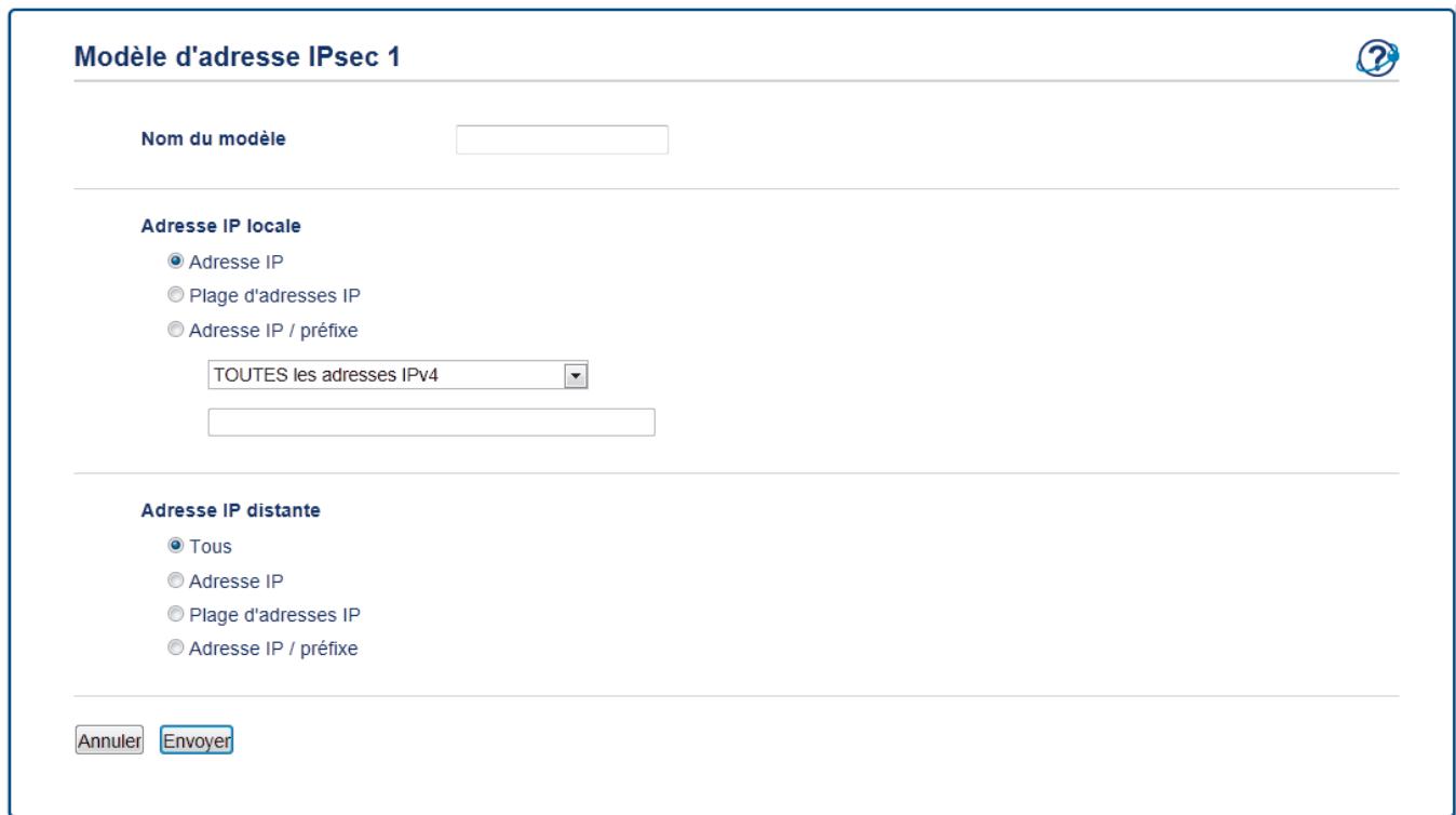 BROTHER HL-L8360CDWLT - Configurer un modele d'adresse IPsec à l'aide de Gestion à partir du Web - 1
