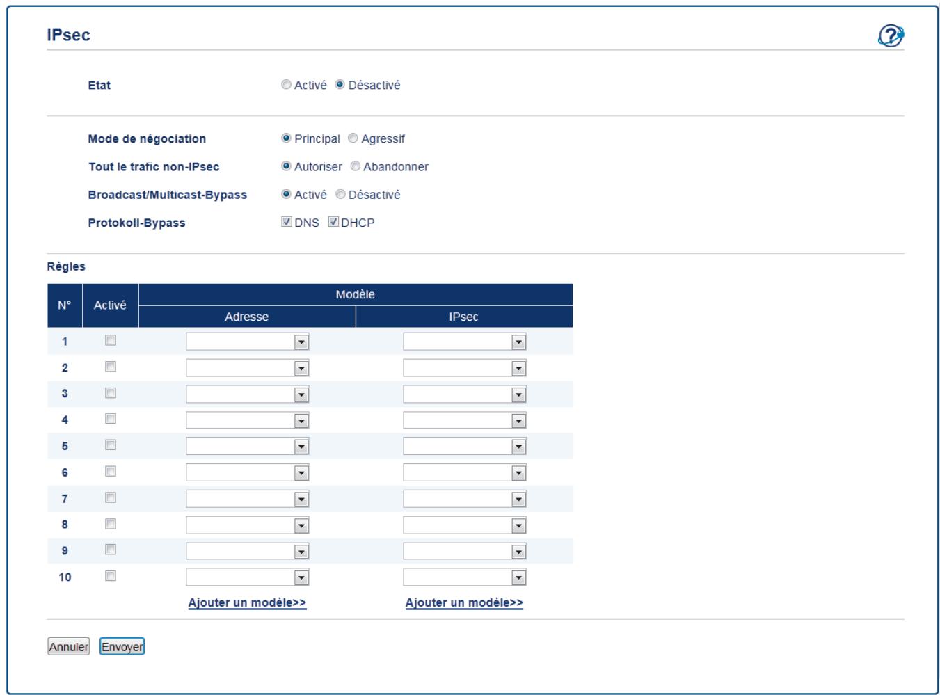 BROTHER HL-L8360CDWLT - Configurer une connexion IPsec à l'aide de Gestion à partir du Web - 1