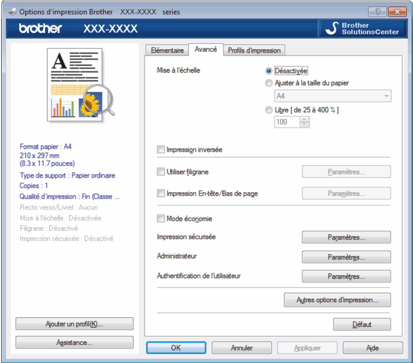 BROTHER HL-L8360CDWLT - Onglet Avancé - 1
