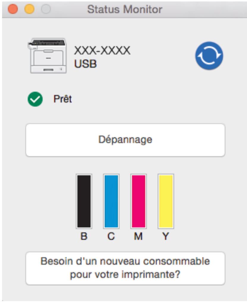 BROTHER HL-L8360CDWLT - Contrôler l' état de l'appareil depuis votre ordinateur (Macintosh) - 1