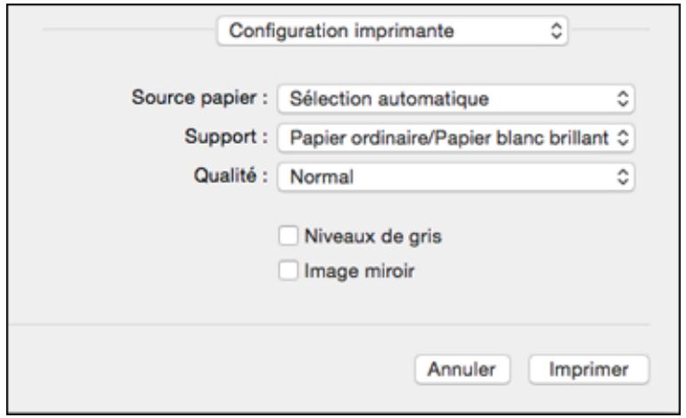 EPSON WF-6090D2TWC - Ces paramètres s'affichent : - 1