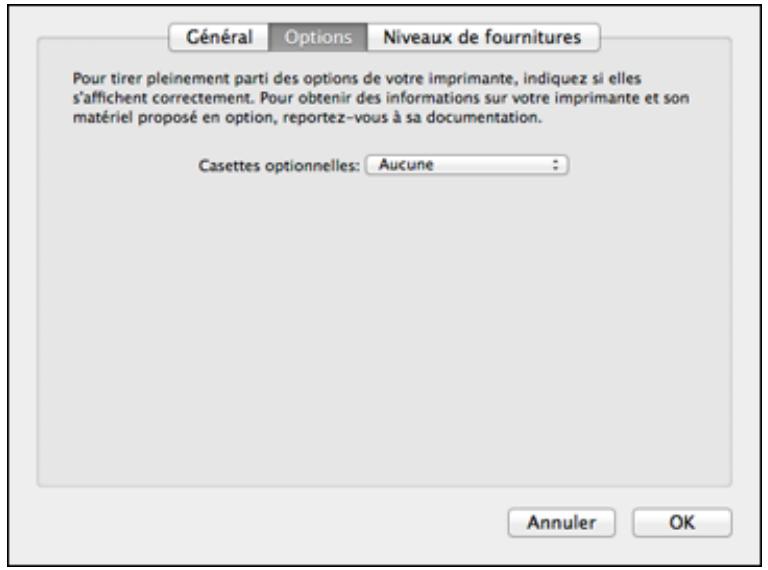 EPSON WF-6090D2TWC - Activation des bacs papier optionnels - Logiciel d'impression PostScript (PS3) - OS X - 1