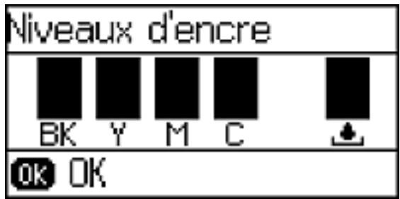 EPSON WF-6090D2TWC - Vérification de l'état des cartouches sur l'écran ACL - 1