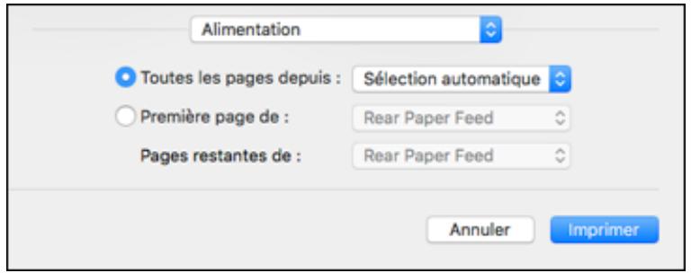 EPSON WF-6090D2TWC - Sélection des paramètres d'impression de base - Logiciel d'impression PostScript - OS X - 3