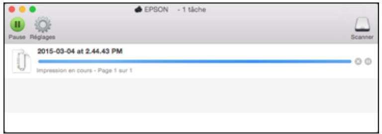 EPSON WF-6090D2TWC - Vérification de l'état de l'impression - OS X - 1