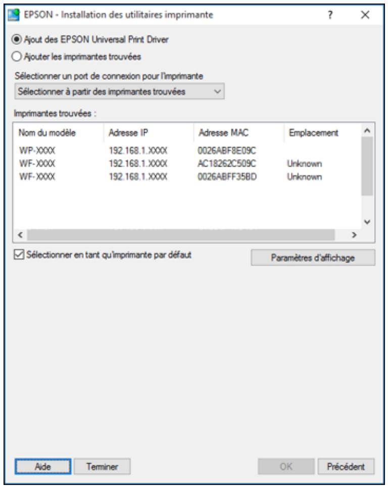 EPSON WF-6090D2TWC - Installation du pilote Epson Universal Print Driver - Windows - 2