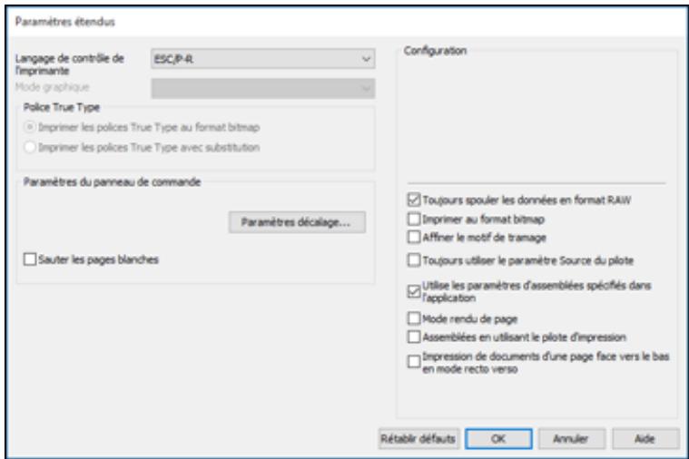 EPSON WF-6090D2TWC - Paramètres avancés - Epson Universal Print Driver - Windows - 1