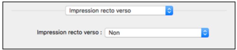 EPSON WF-6090D2TWC - Sélection des paramètres d'impression recto verso - OS X - 1