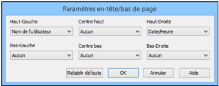EPSON WF-6090D2TWC - Paramètres d'en-tête et de bas de page - Windows - 1