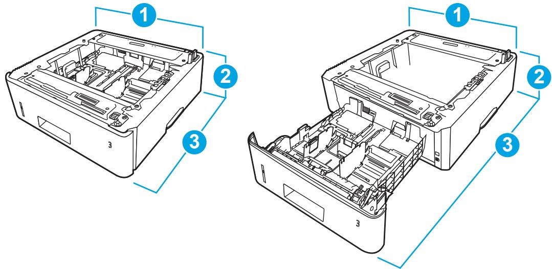 HP M406DN - Dimensions de l'imprimante - 2