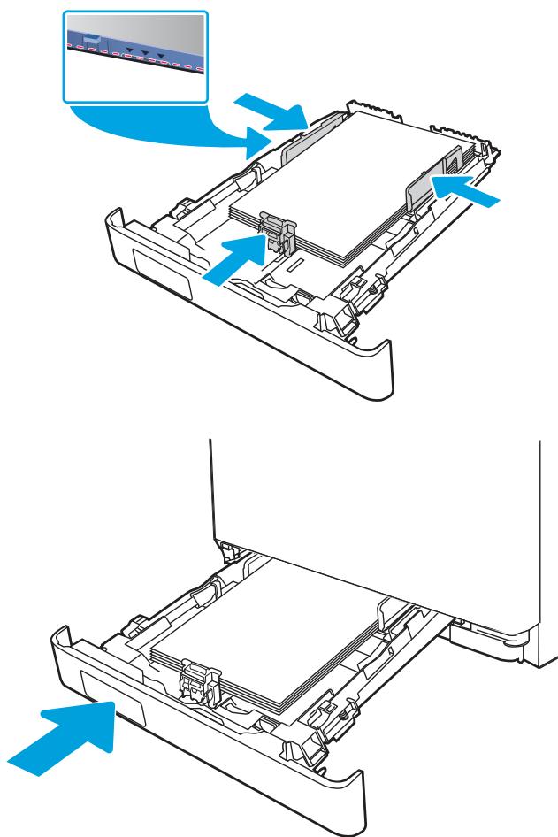 HP M406DN - Charger le bac à papier 2 - 4