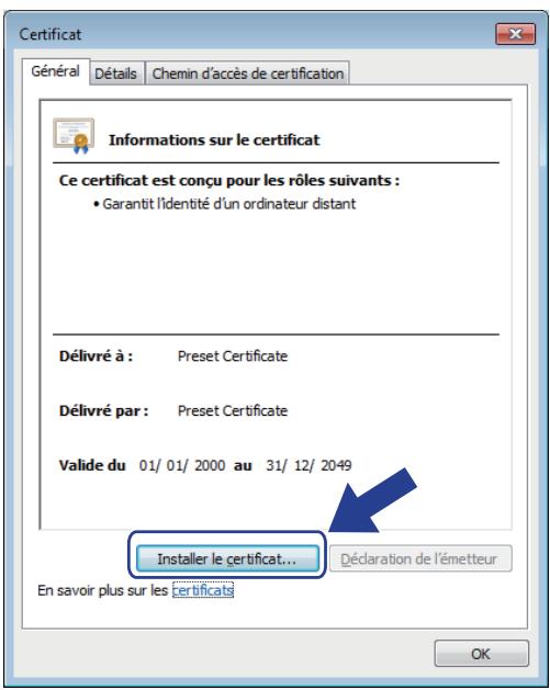 BROTHER HL-L6400DWT - Installer le certificat auto-signé pour les utilisateurs Windows® munis de droits d'administration - 7