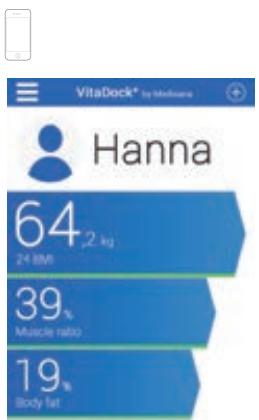 MEDISANA BS445 - D) Weight measurement using your smartphone and the VitaDock+ app - 1