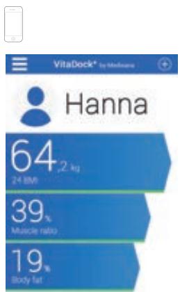 MEDISANA BS445 - D) Medición del peso con un smartphone y la aplicación VitaDock+ - 1