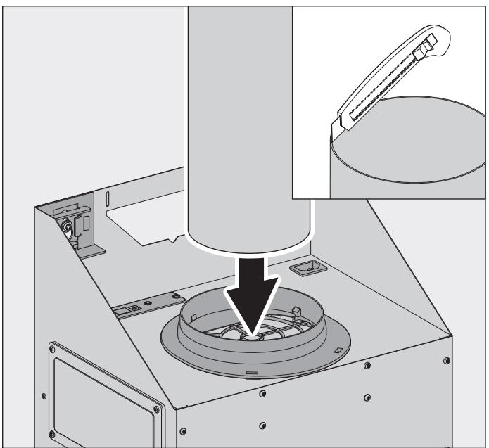 BERBEL BLB 90 FL - Afzuigleiding aansluiten (bij afzuiig- en hybride modus) - 1