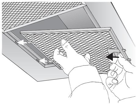 SIEMENS LC8L950 - Removing and inserting the metal grease filters: - 1