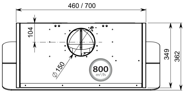 460 / 700 104 Ø 150 800 m³/h 349 362
