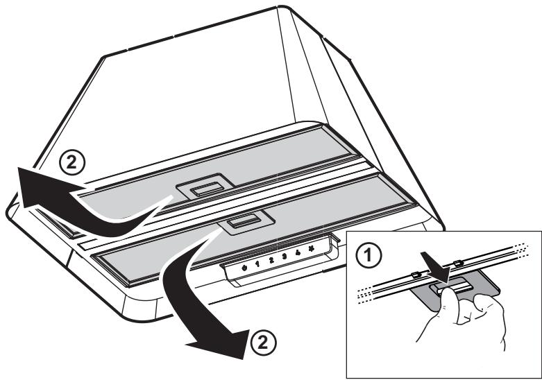 Diagram illustrating a printer's internal structure with numbered parts and directional arrows, including a magnified view of the component being inserted.