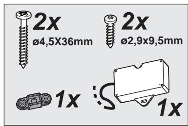 2x ø4,5X36mm 2x ø2,9x9,5mm 1x :S 1x